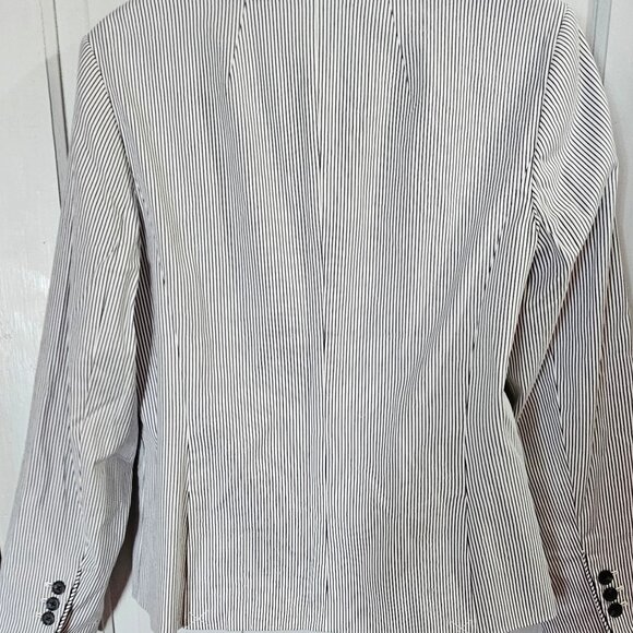 Women’s Talbots Cotton Blend 2 Button Navy Stripe Blazer Size 14 NWT - Picture 5 of 5